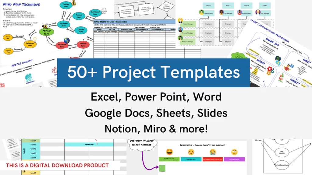 business analysis templates: 50 PROJECT TEMPLATES | BUSINESS ANALYSIS & PROJECT MANAGEMENT